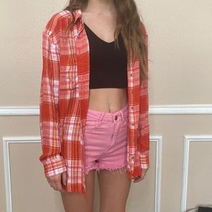 Pilcro flannel size small vibrant colors button up